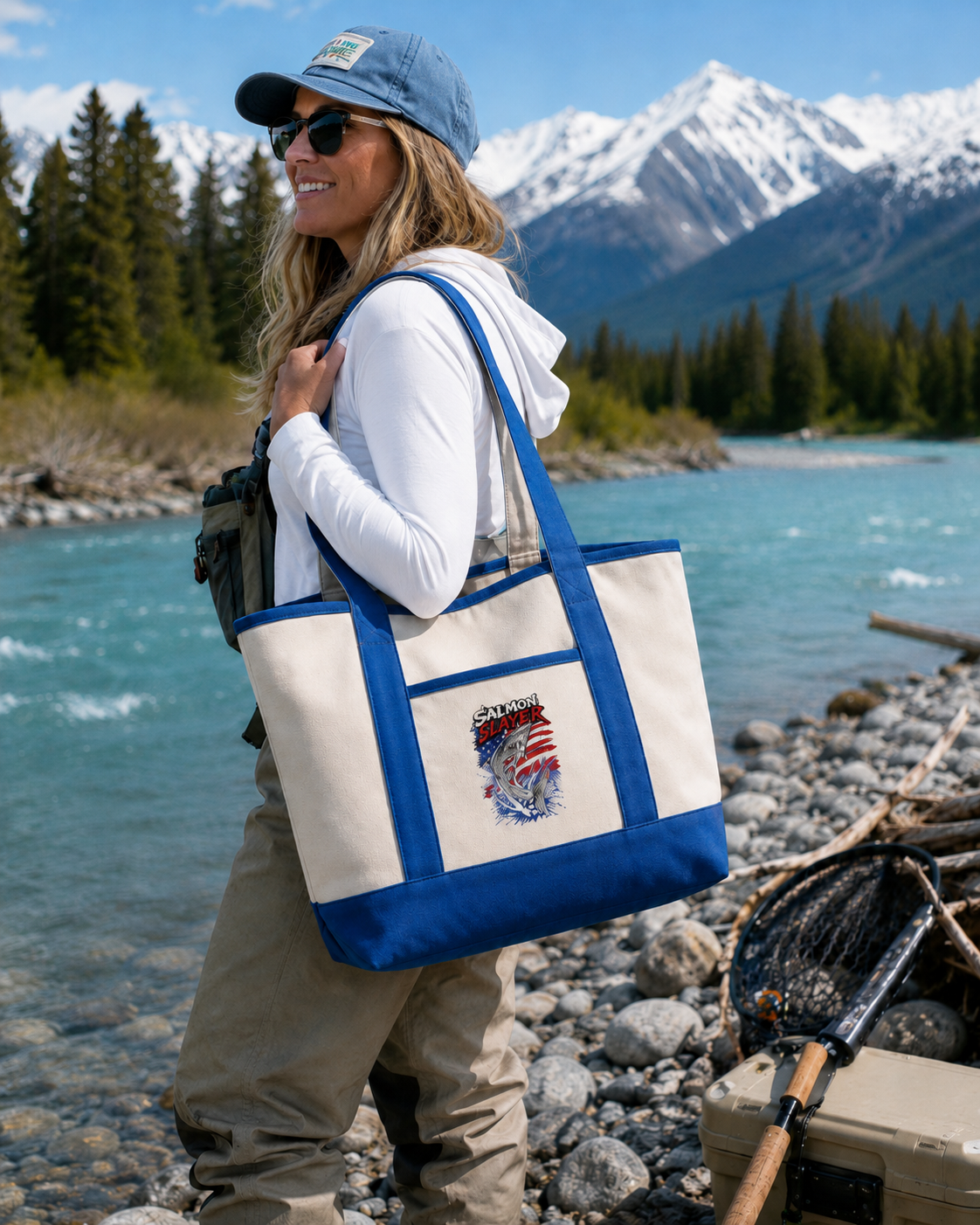 American Bones Salmon Slayer Q-Tees 20L Small Deluxe Tote