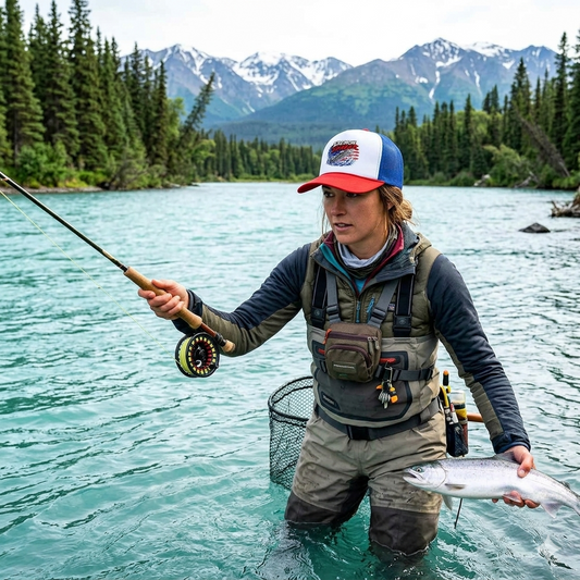 American Bones Salmon Slayer Foam Trucker Hat